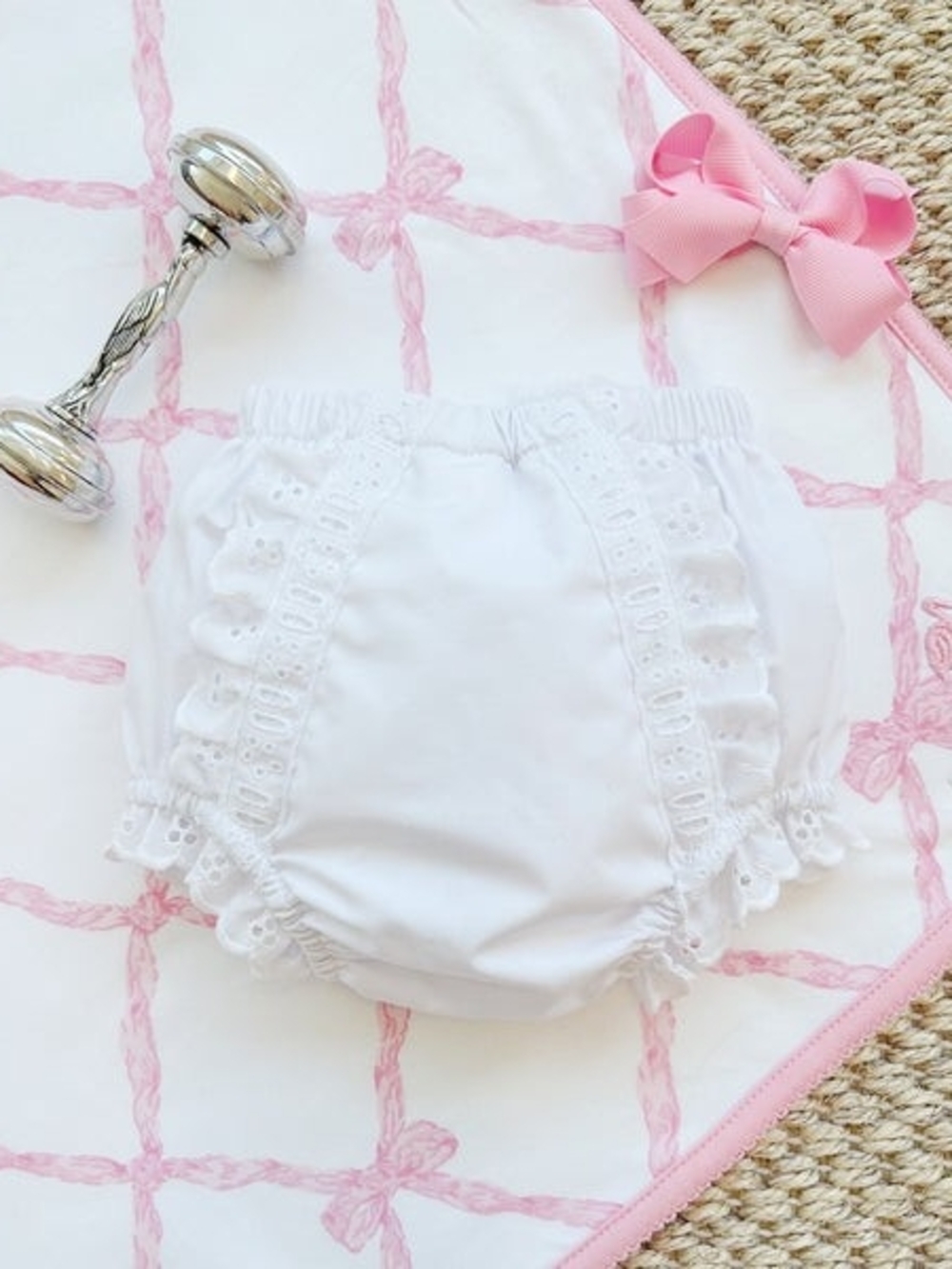 The Beaufort Bonnet Company White Eyelet Ruffle Bloomers